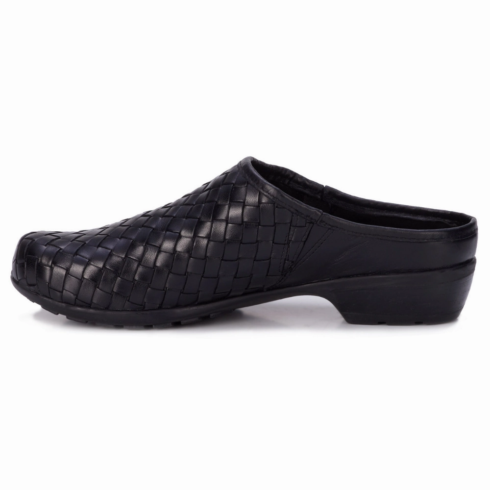 Ros Hommerson Emerson Black Leather Clog (Women's)