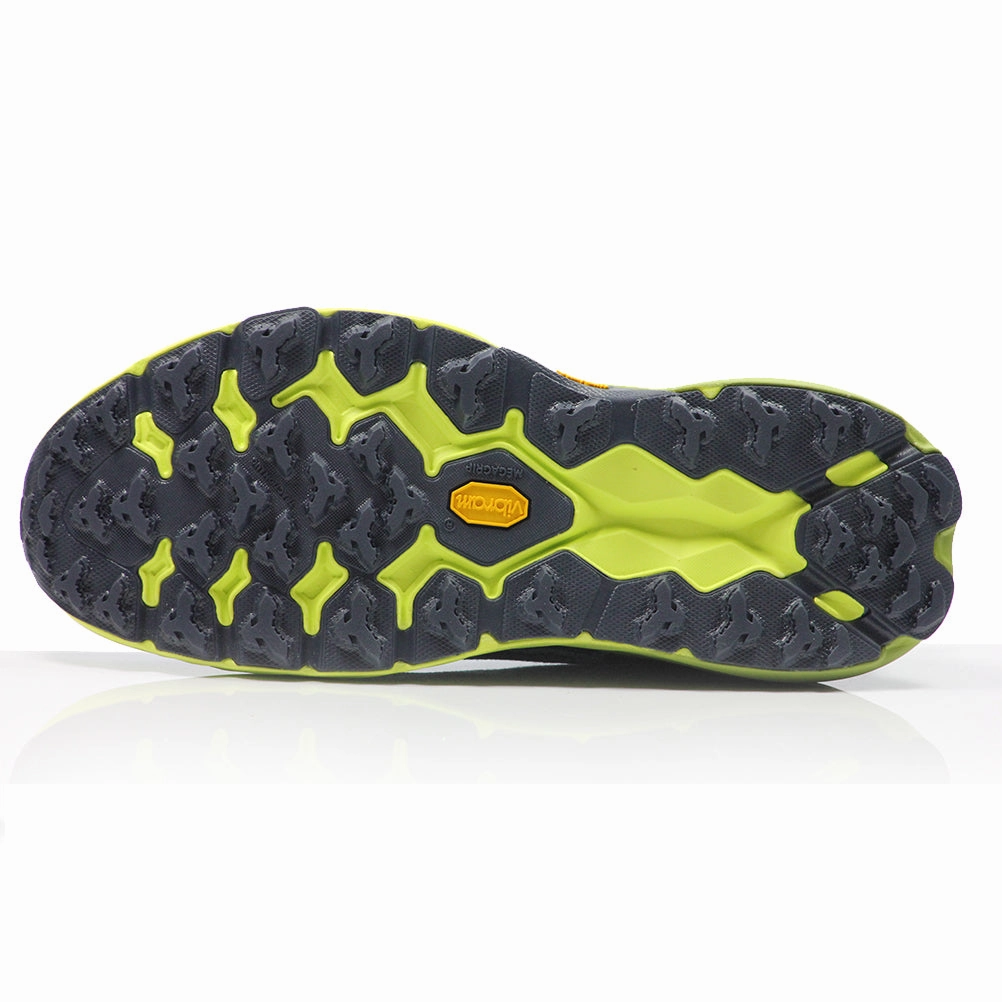 Hoka One One Speedgoat 5 Men's 2E Wide Fit Trail Shoe - Stone Blue/Dark Citron Drop Shoes Running