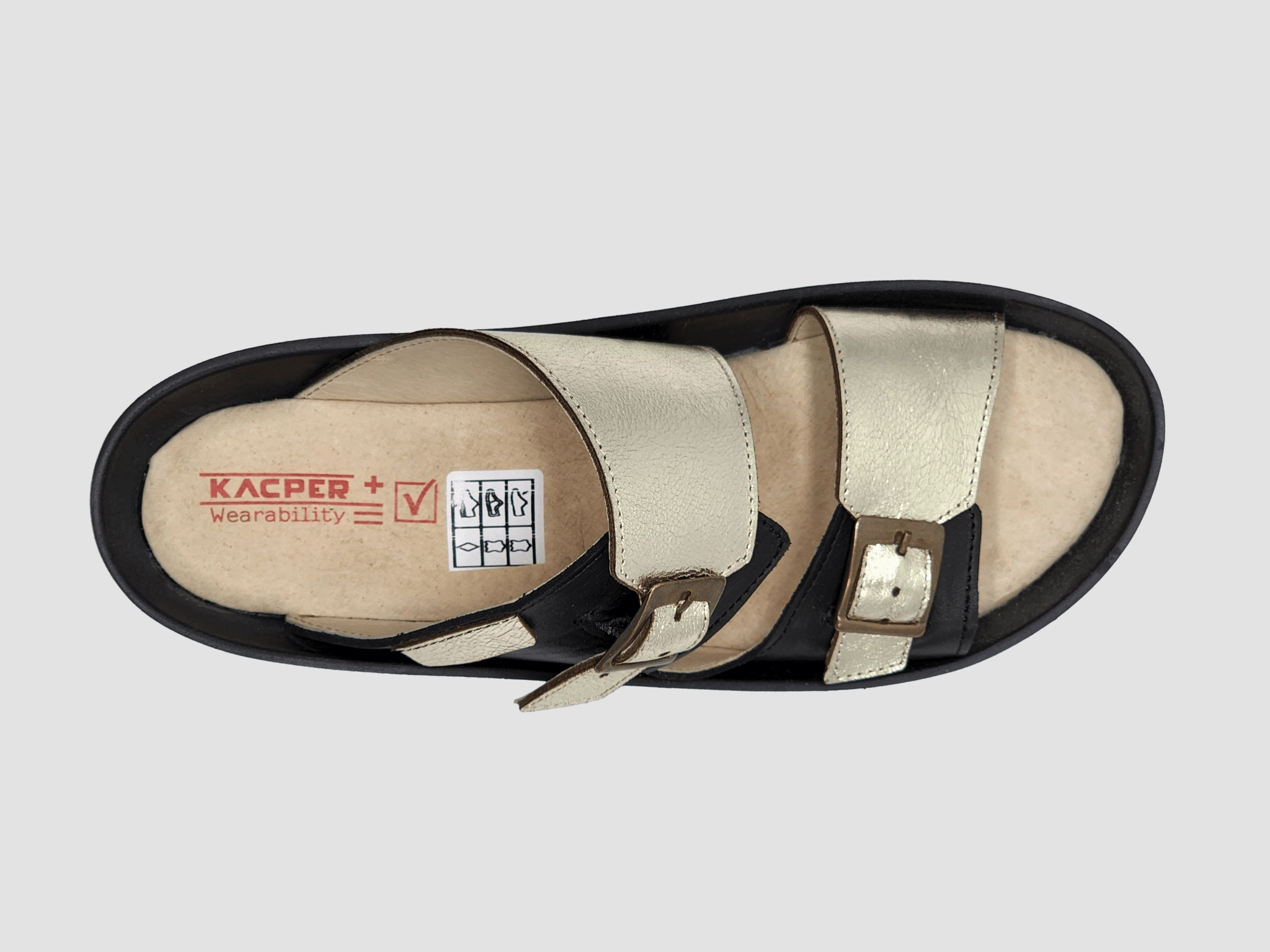 Sandals Dunns River Jamaica Women's Signature Leather Sandals - Black & Gold