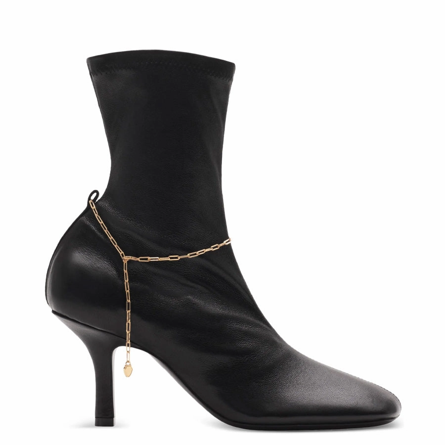 Burberry Leather Slinky Legging Low Boots Stretching Calf Boots