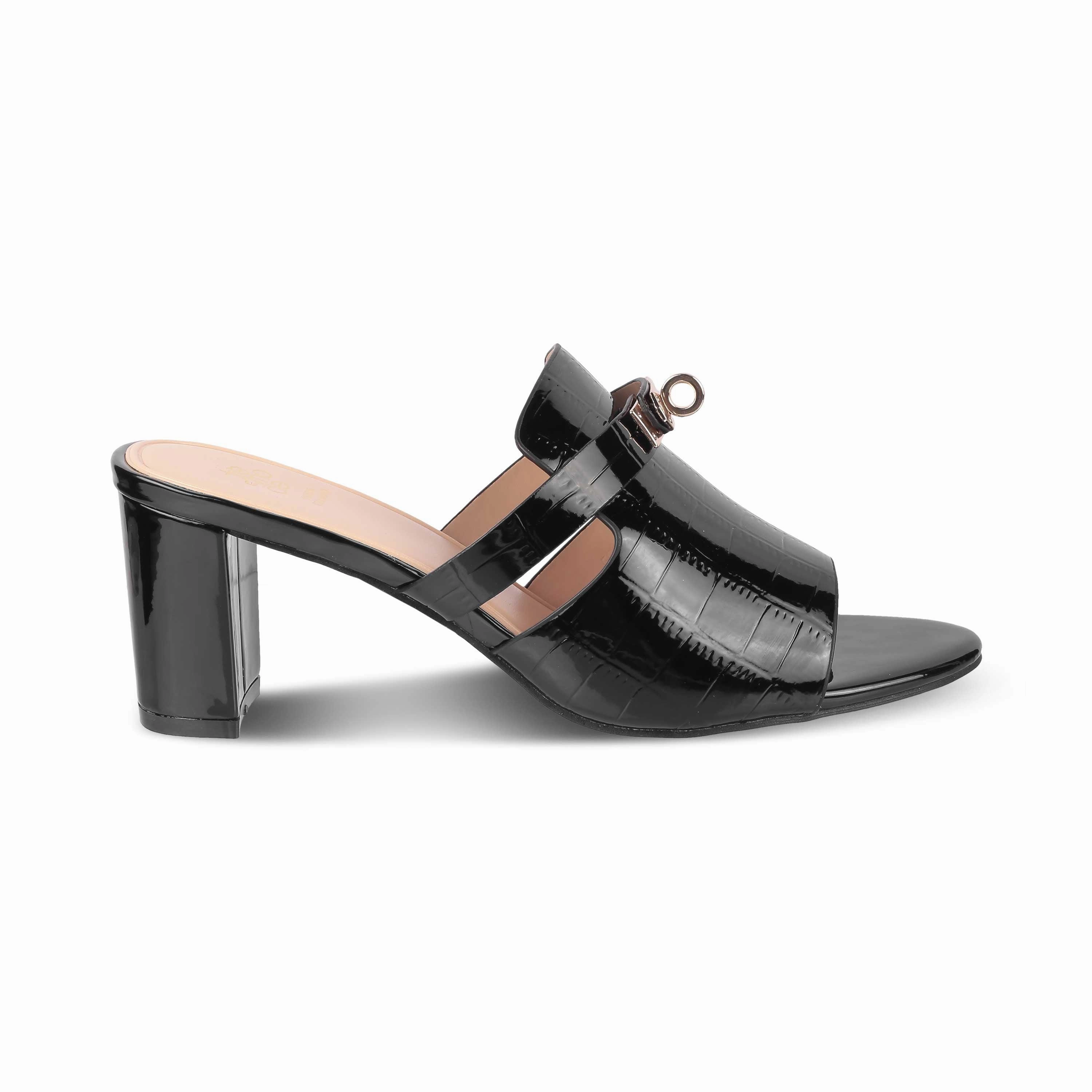 Tresmode Nic Black Women's Dress Block Heel Sandals Baby Jelly Sandals