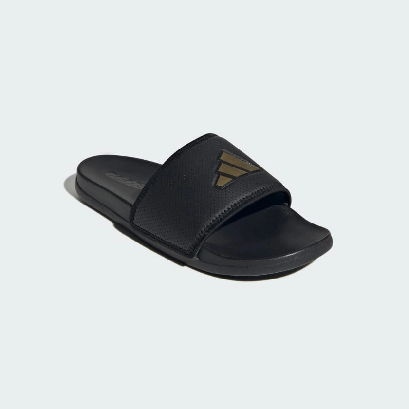 Adidas Unisex Adilette Comfort Black/Gold Slides Swedish Shepherd Slippers