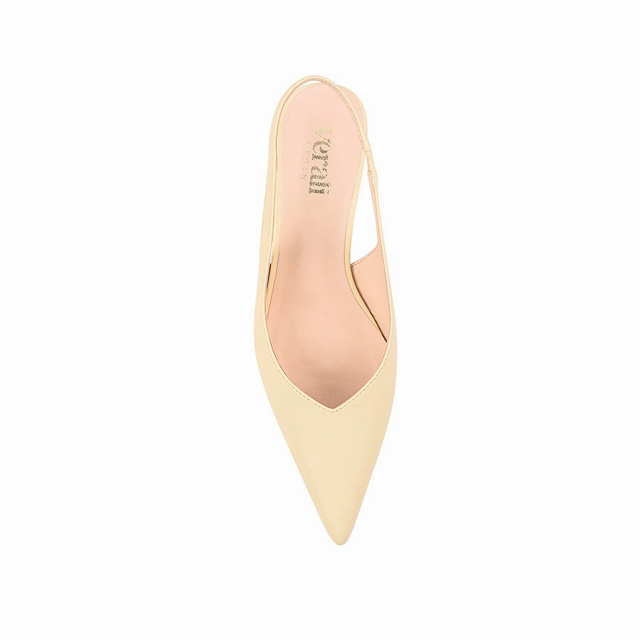 High Heel Drag Race Dc Lush Slingback Kitten Heels - Butter Cream
