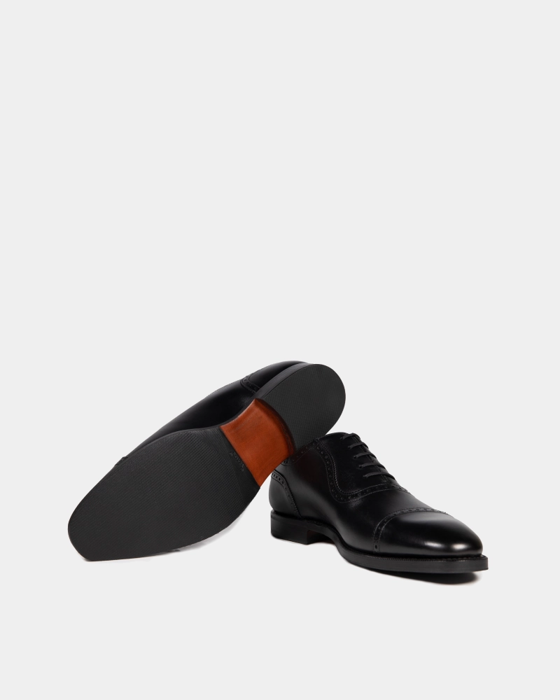 Black Brogue Oxford with Rubber Half Soles Oxford High Shine