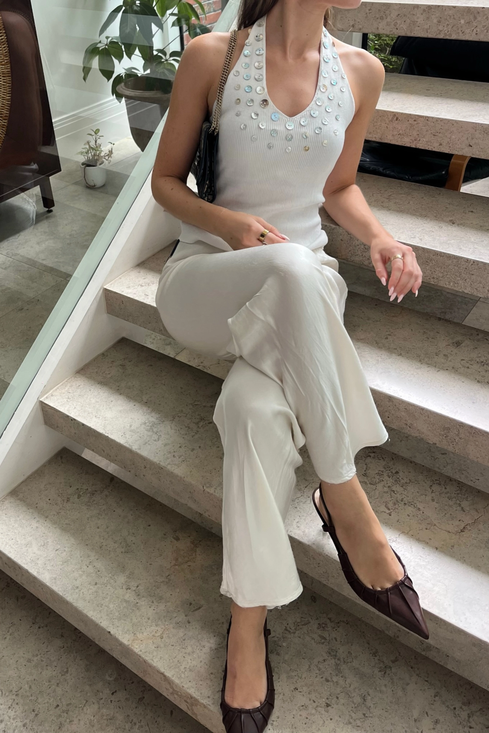 Colored High Heels Lucius Slingback Kitten Heels - Chocolate Brown