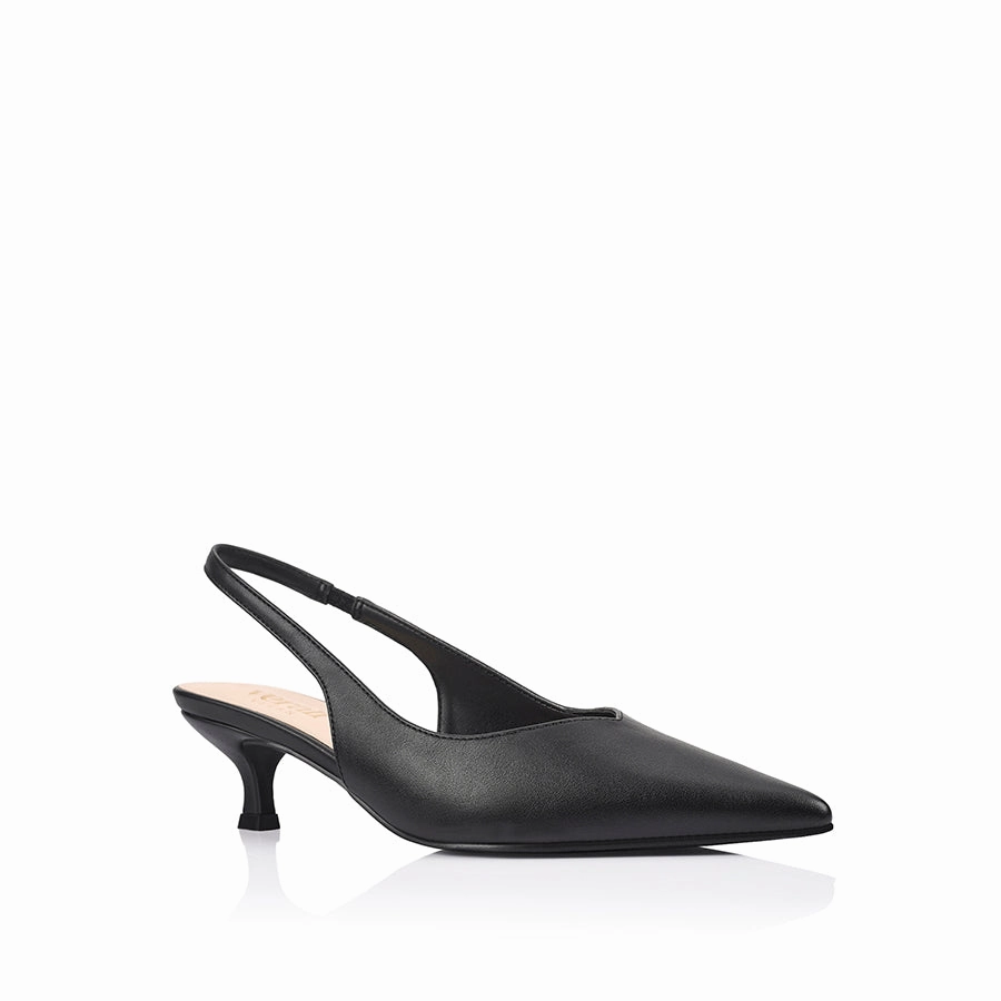Lush Slingback Kitten Heels - Black Invisible Socks For High Heels
