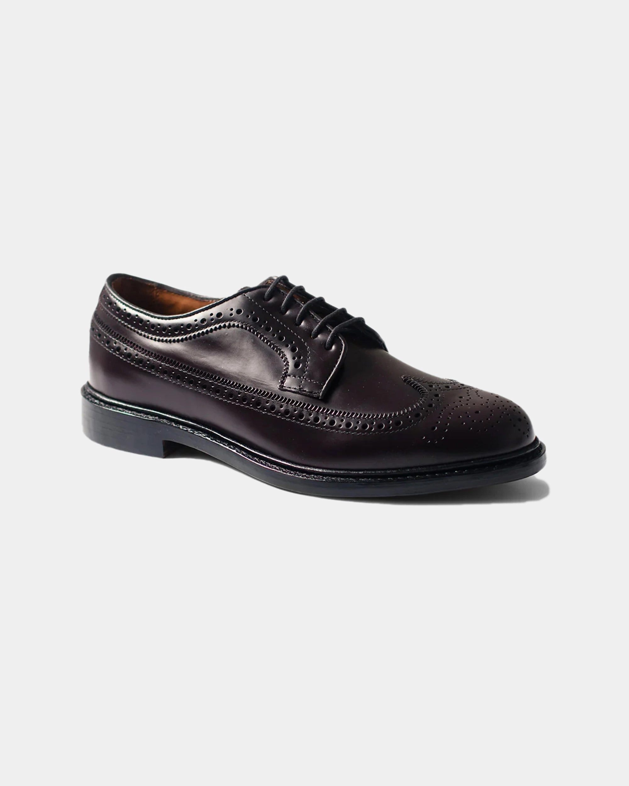 Made-in-America Burgundy no. 8 Shell Cordovan Longwing Blucher Miller Brogues