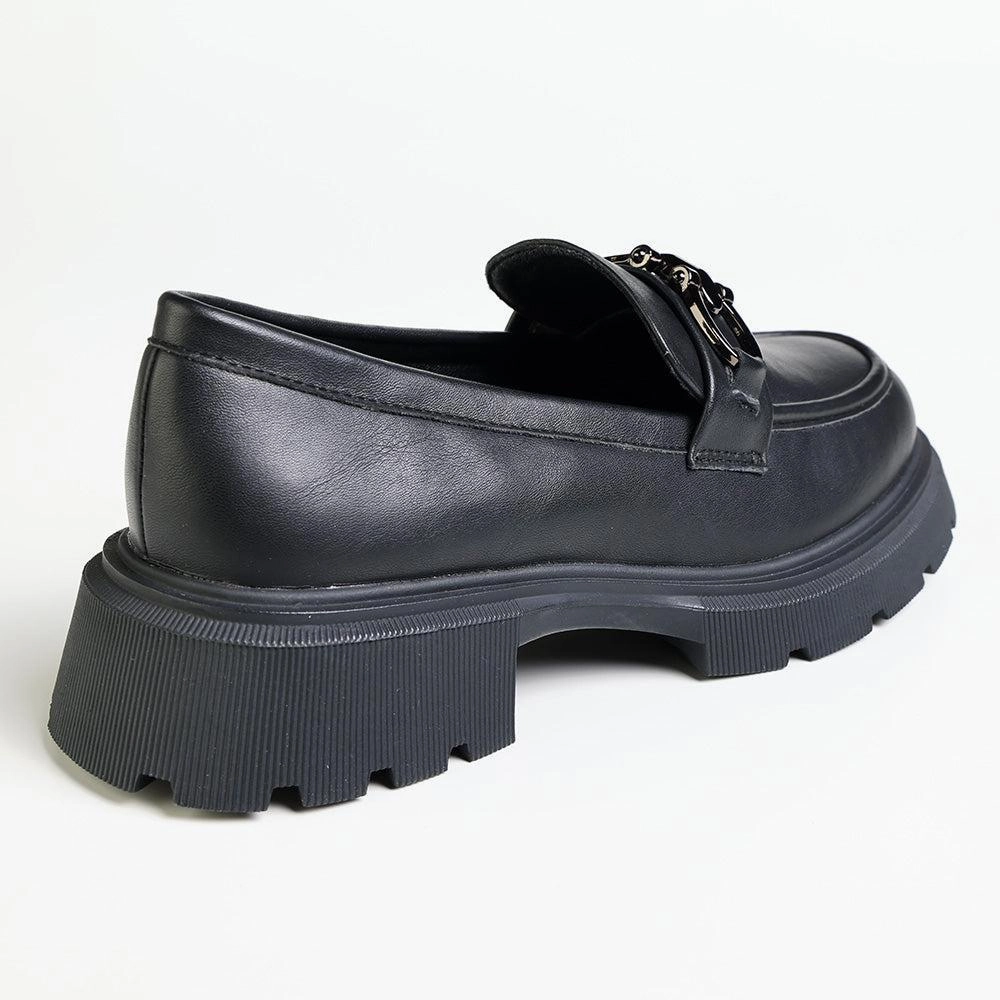 In Brogue Madison Paris Metal Trim Loafers - Black