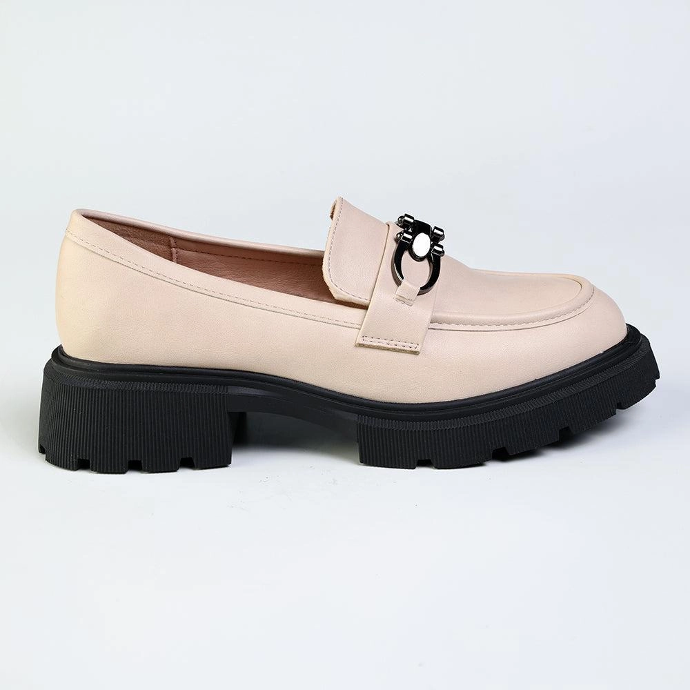 Madison Paris Metal Trim Loafers - Off White Suede Brogues Uk