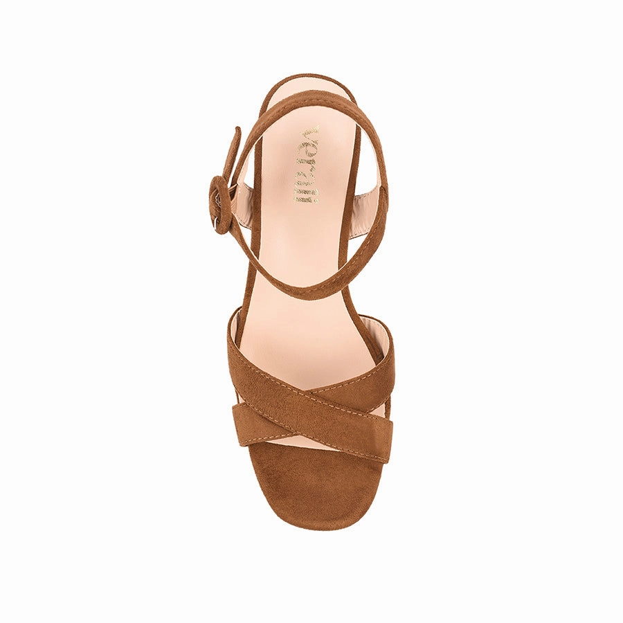 High Heels Coloring Page Hazel Platform Heels - Chestnut Tan Micro