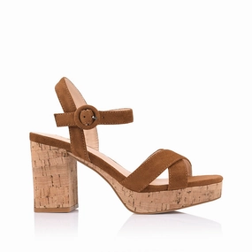 High Heels For Girl Hazel Platform Heels - Chestnut Tan Micro
