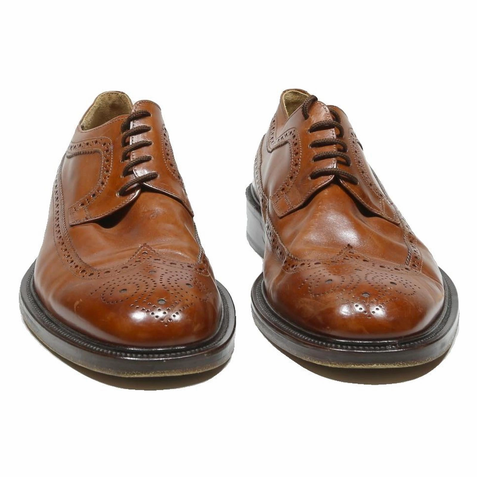 Country Brogue Shoes MARIO BRUNI Mens Brogue Leather Shoes Cognac UK 10 Classic Elegant Dress
