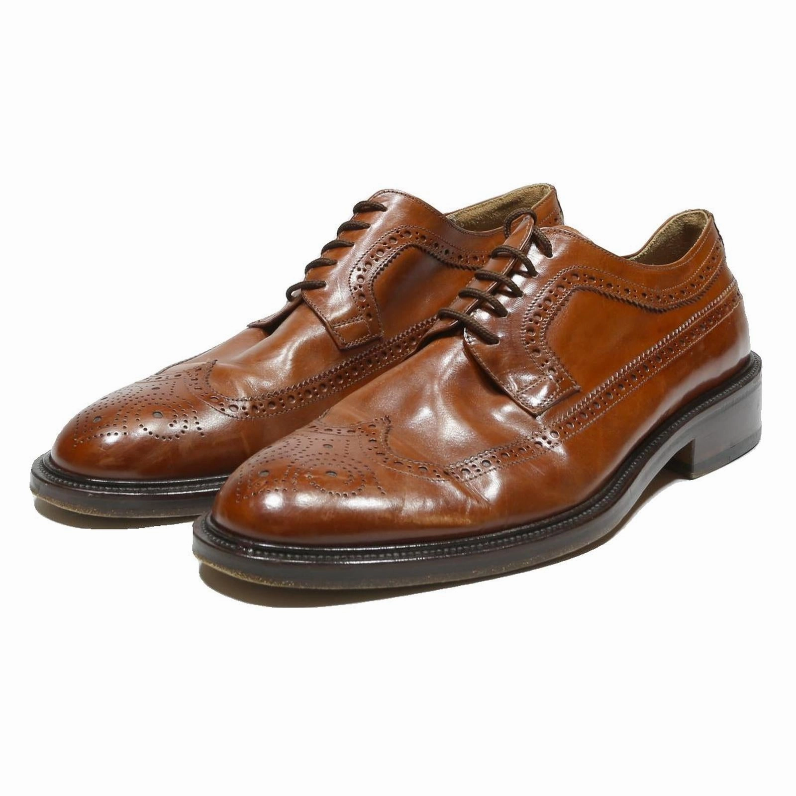 Vitrus Brogue MARIO BRUNI Mens Brogue Leather Shoes Cognac UK 10 Classic Elegant Dress