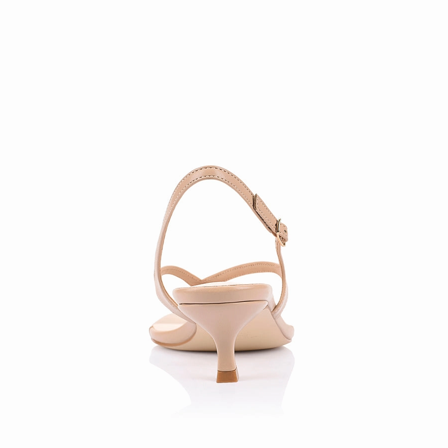 Marnie Kitten Heel Sandals - Beige High Arches Heels