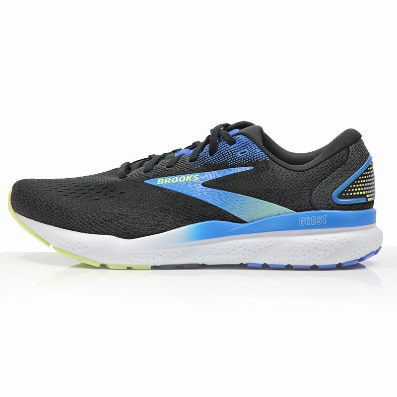 Brooks Ghost 16 Men's Running Shoe - Black/Cobalt/Neo Yellow Best Running Shoes For Under $100