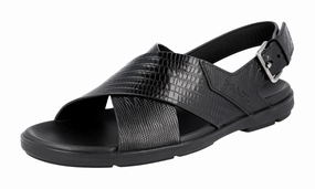 Xero Sandals Prada Men's Black Leather Sandals 2X3033