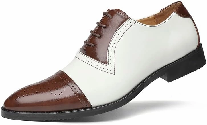 Brogues Womens Men Oxford Dress Shoes Multicolor Brogues Wing Tips Lace Up Patchwork Two Tone Color Matching Punched Round Toe