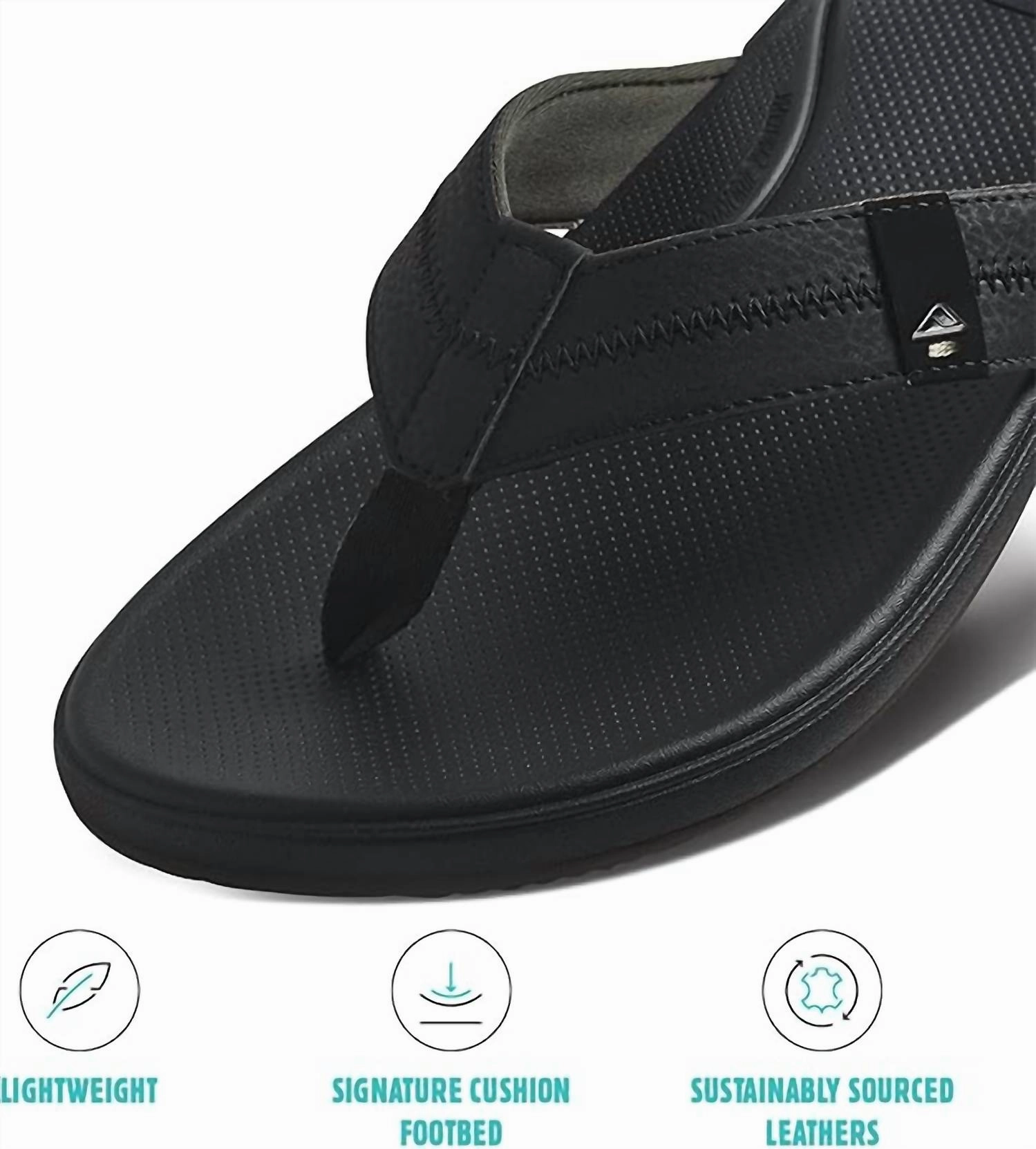 Men's Cushion Phantom 2.0 Flip-Flops In Black Feet With Flip Flops
