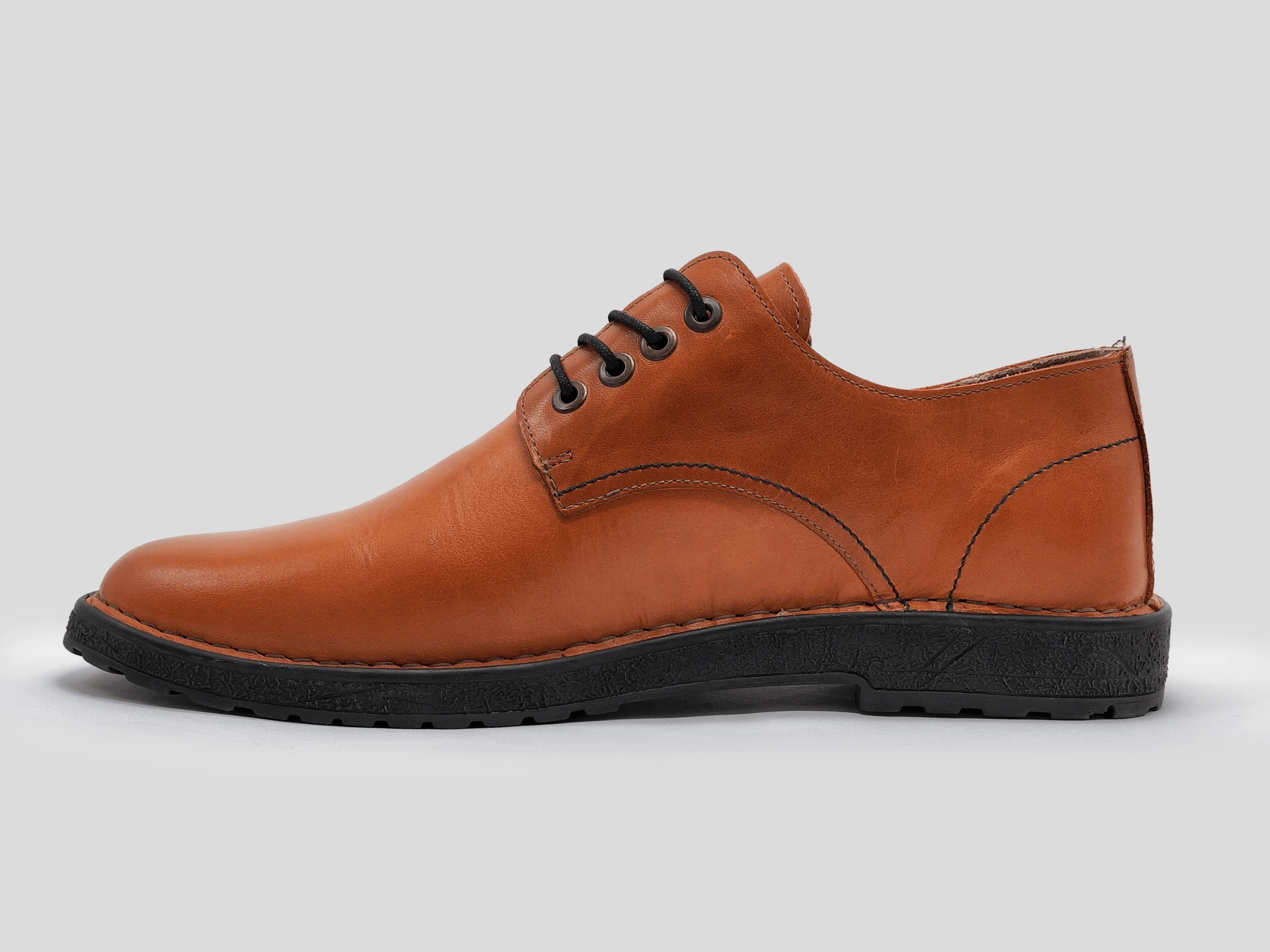 Classic Derby Shoes Men's Derby Leather Dress Shoes - Orange