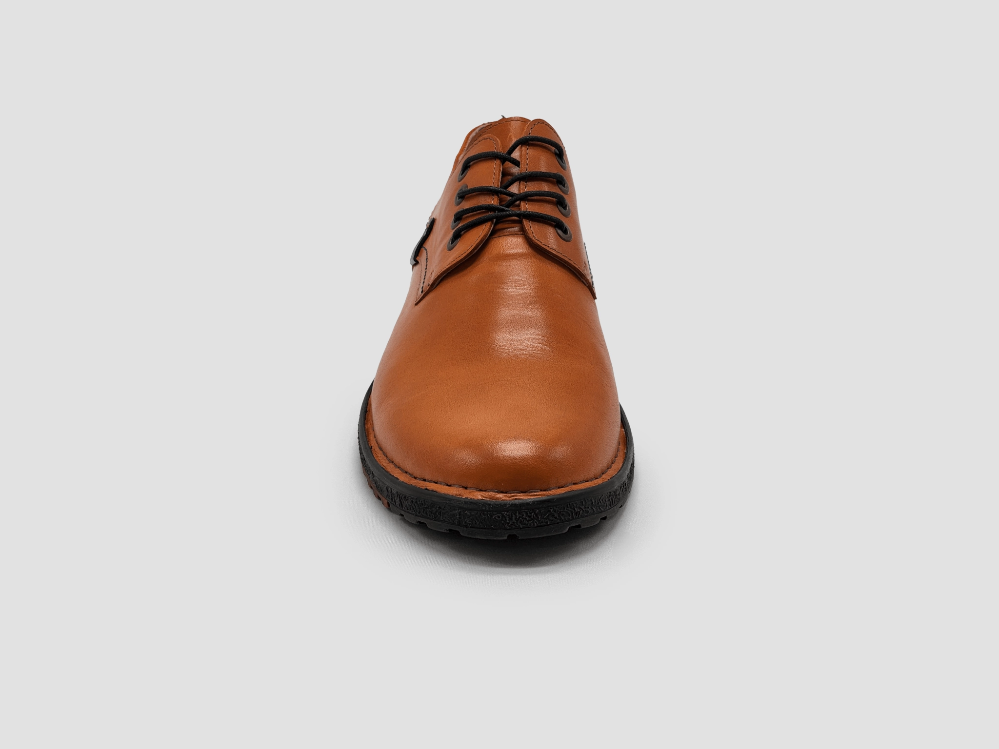 Plain Lace Up Shoes Men's Derby Leather Dress Shoes - Orange