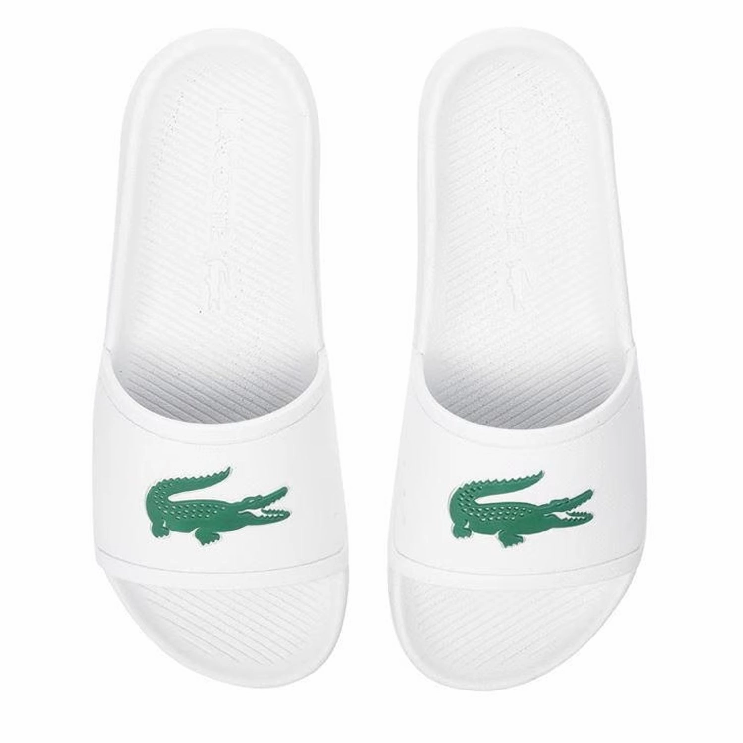 Men's Lacoste Croco Slides White Fuzzy Slippers Target