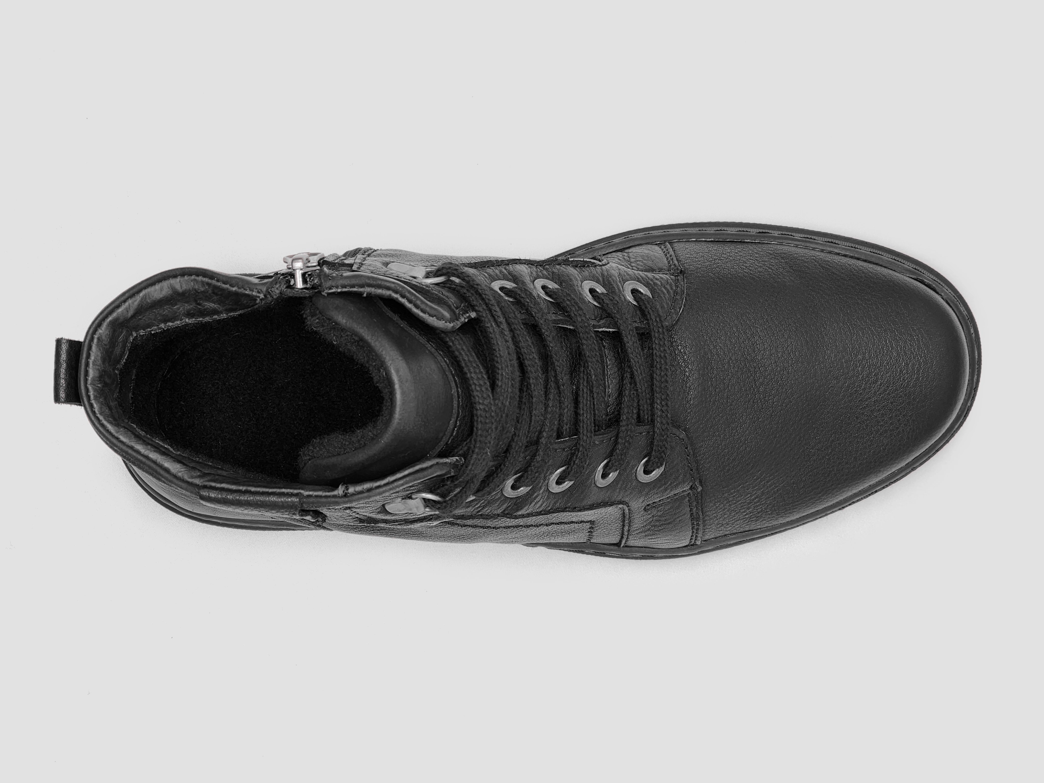 Infant Boots Men's Utility Wool-Lined Leather Boots - Black