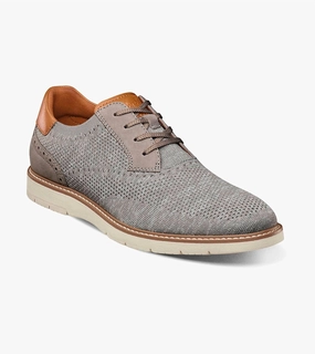 Men's Vibe Knit Oxford Shoes In Gray Suede Wingtip Oxfords