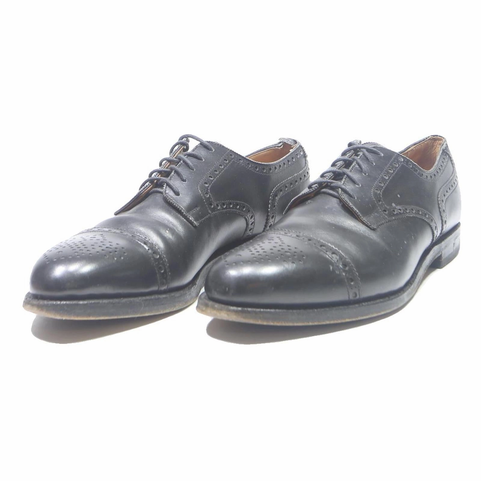 Mens Black Leather Brogue Shoes UK 9 Classic Formal Dress Lace-Up Brogue Shoes Pronunciation