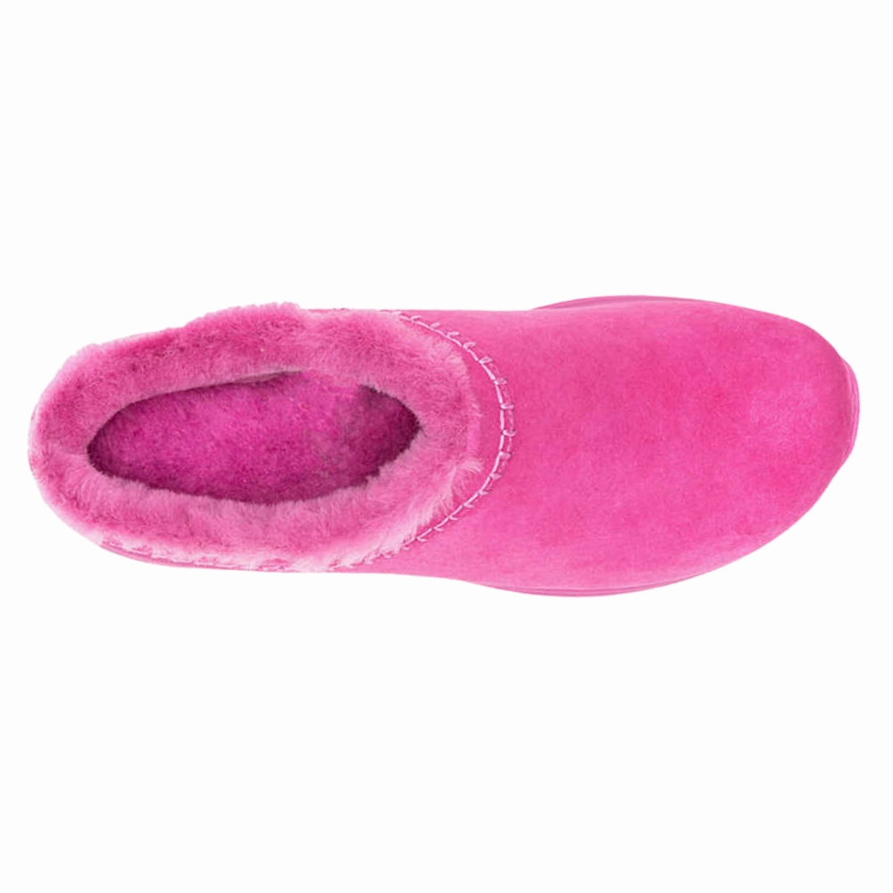 Merrell Encore Ice 5 Fuchsia Wash Pig Suede Clog (Women's) Clogs Made In Spain