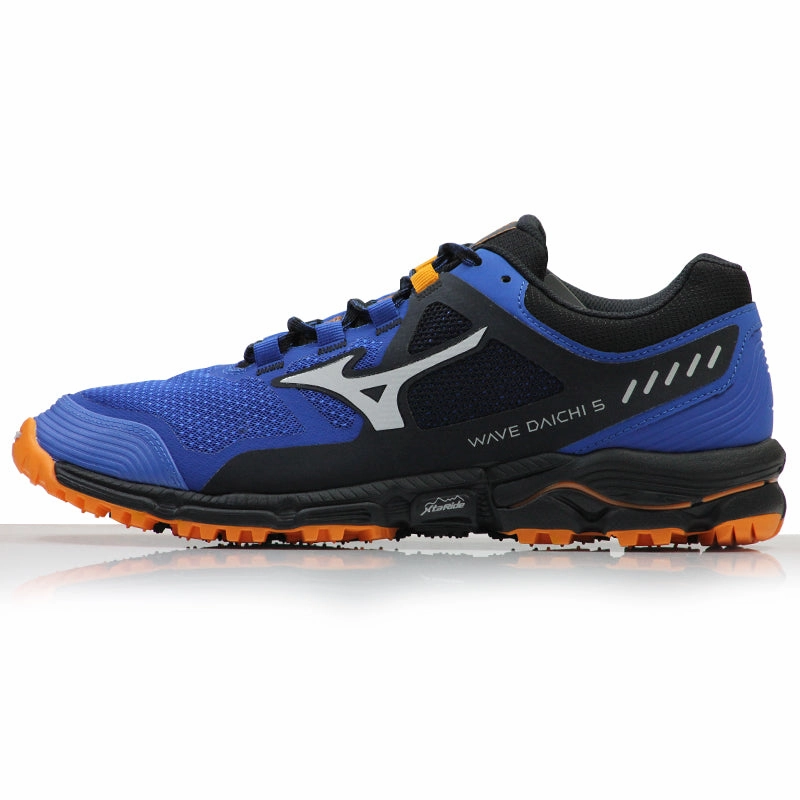 Mizuno Wave Daichi 5 Men's Trail Shoe - Princess Blue/Lunar Rock/Flame Orange Best Running Shoe For Bad Ankles