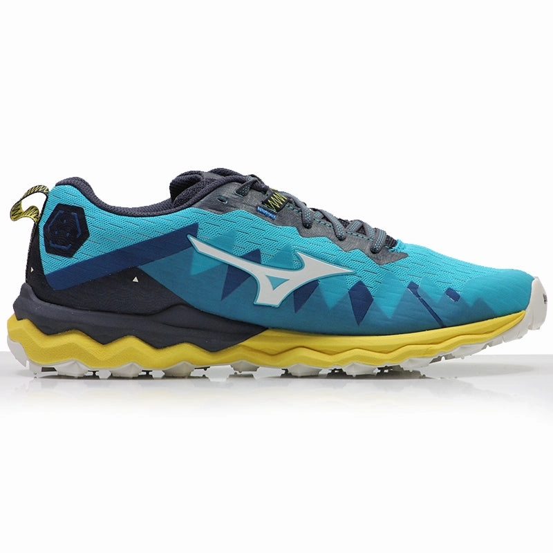 Mizuno Wave Daichi 6 Men's Trail Shoe - Scuba Blue/Snow White/Sulphur Fast Running Shoes