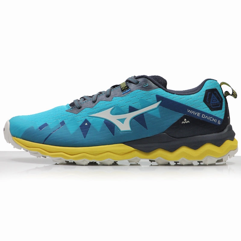 Mizuno Wave Daichi 6 Men's Trail Shoe - Scuba Blue/Snow White/Sulphur Running Shoe Store Los Angeles