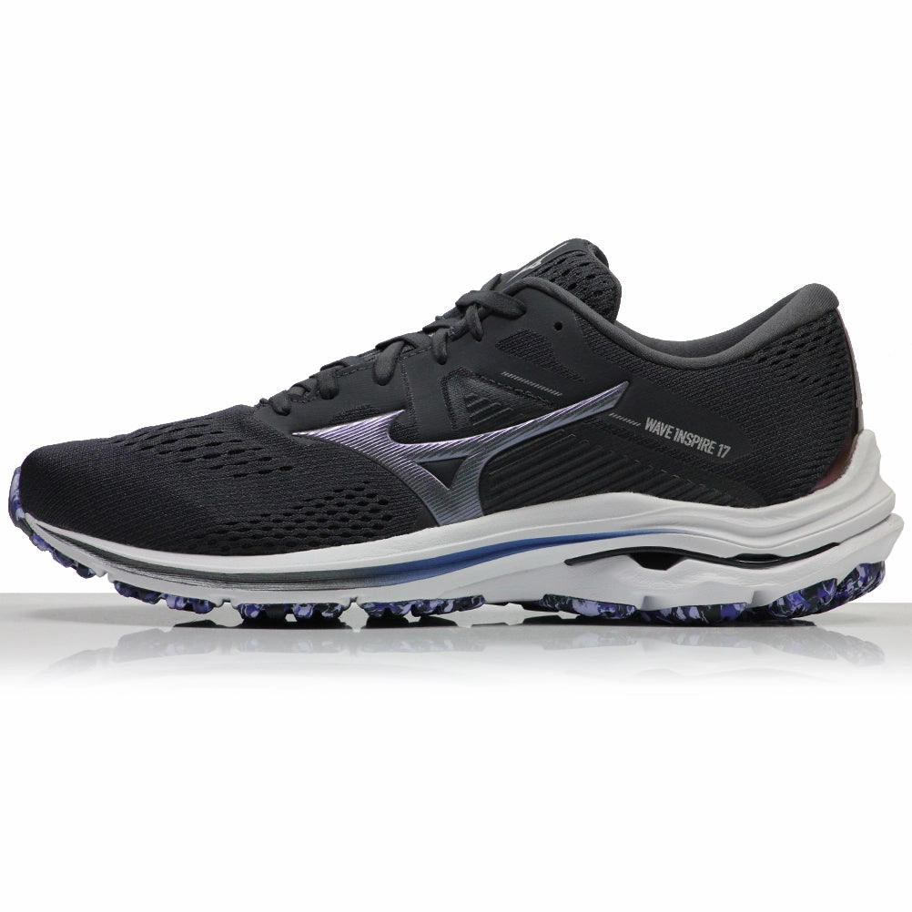 Mizuno Wave Inspire 17 Men's Running Shoe - Blackened Pearl/Violet Blue Best Running Shoes Treadmill