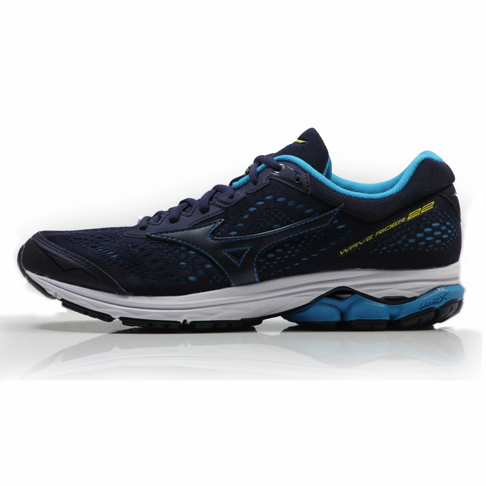 Mizuno Wave Rider 22 Men's Running Shoe- Peacoat/Peacoat/Primrose Yellow Best Road Shoes Running