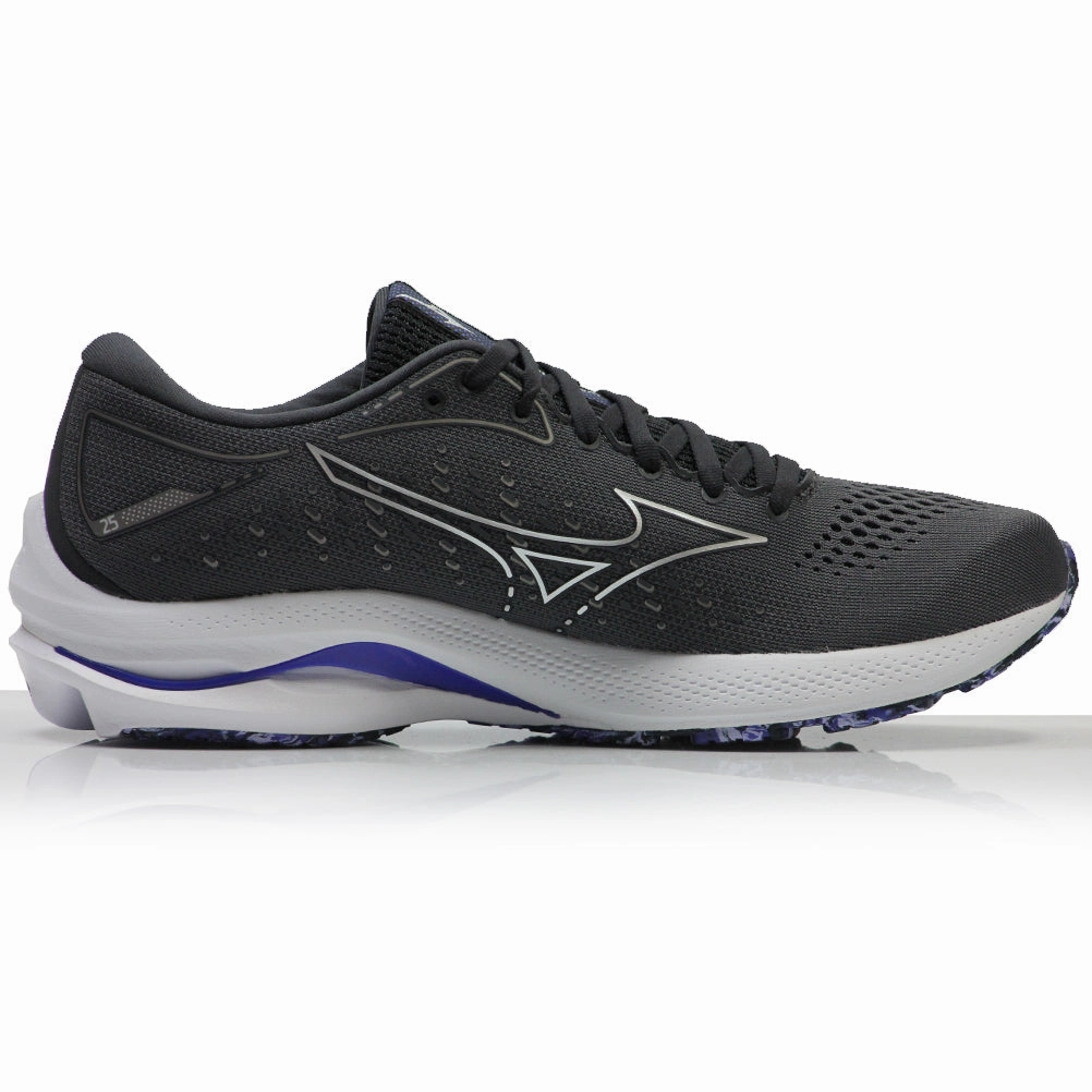 Machine Washable Running Shoes Mizuno Wave Rider 25 Men's Running Shoe -Obsidian/Violet Blue