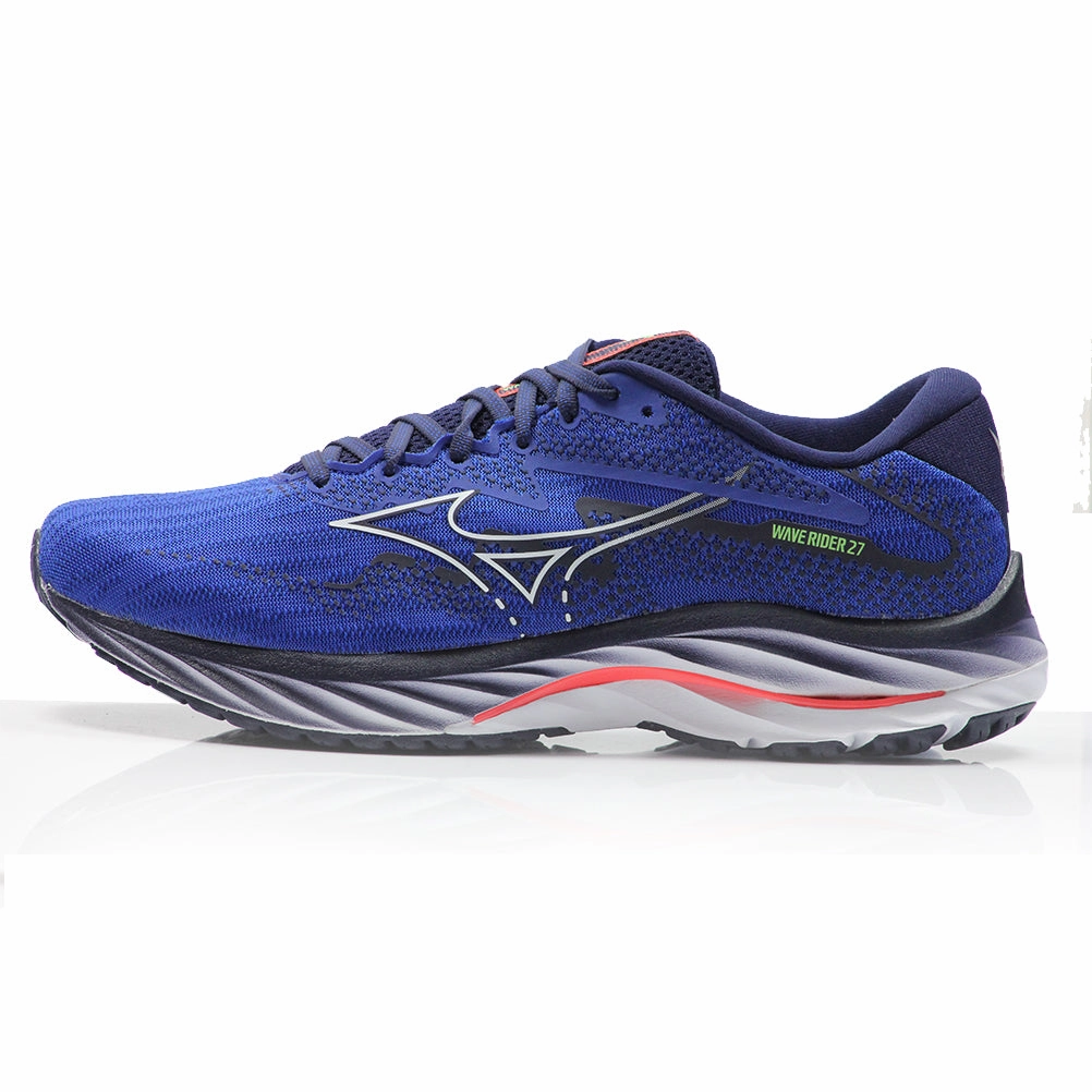 Mizuno Wave Rider 27 Men's Running Shoe - Surf Web/White/Neon Flame Ua Surge 4 Running Shoes
