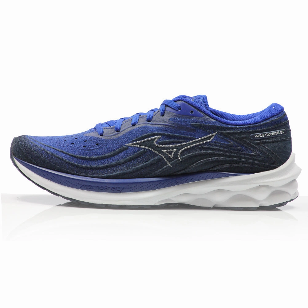 Best Shoes For Running Wide Feet Mizuno Wave Skyrise 5 Men's Running Shoe - Surf The Web/White/India Ink