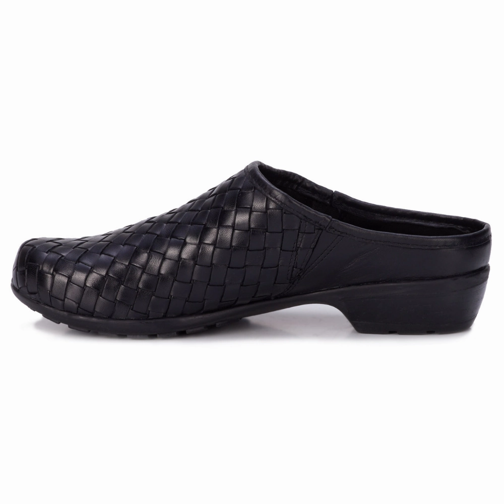 Ros Hommerson Emerson Black Leather Clog (Women's)