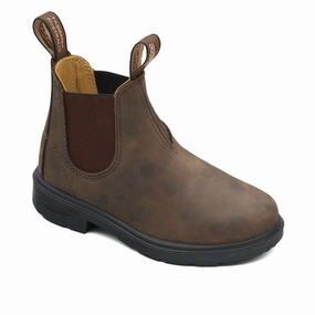 Smooth Leather Platform Chelsea Boots 565 Kids Rustic Brown (Size 7UK-3UK; whole sizes)