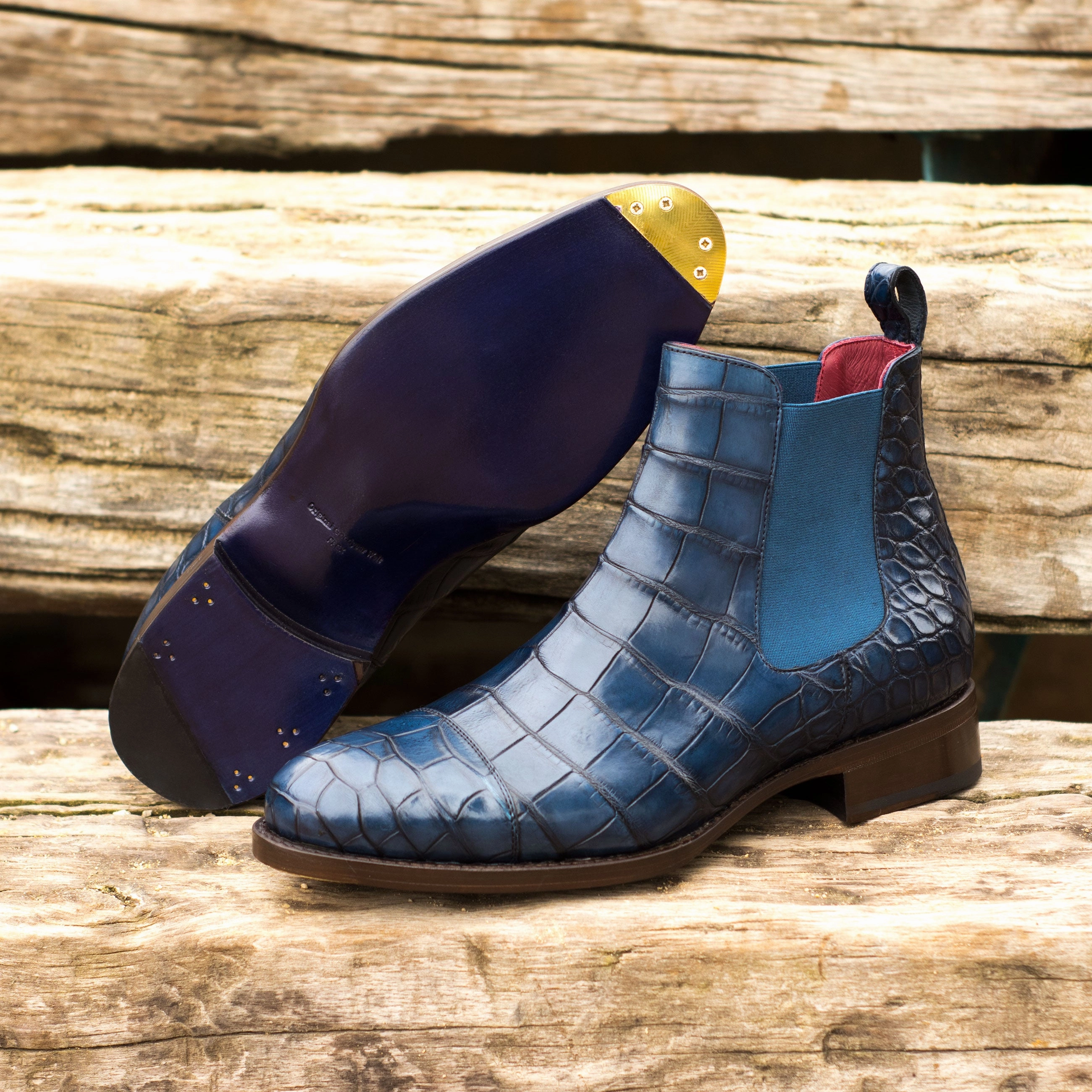 Navy Alligator Chelsea Boots Baldinini Chelsea Boots