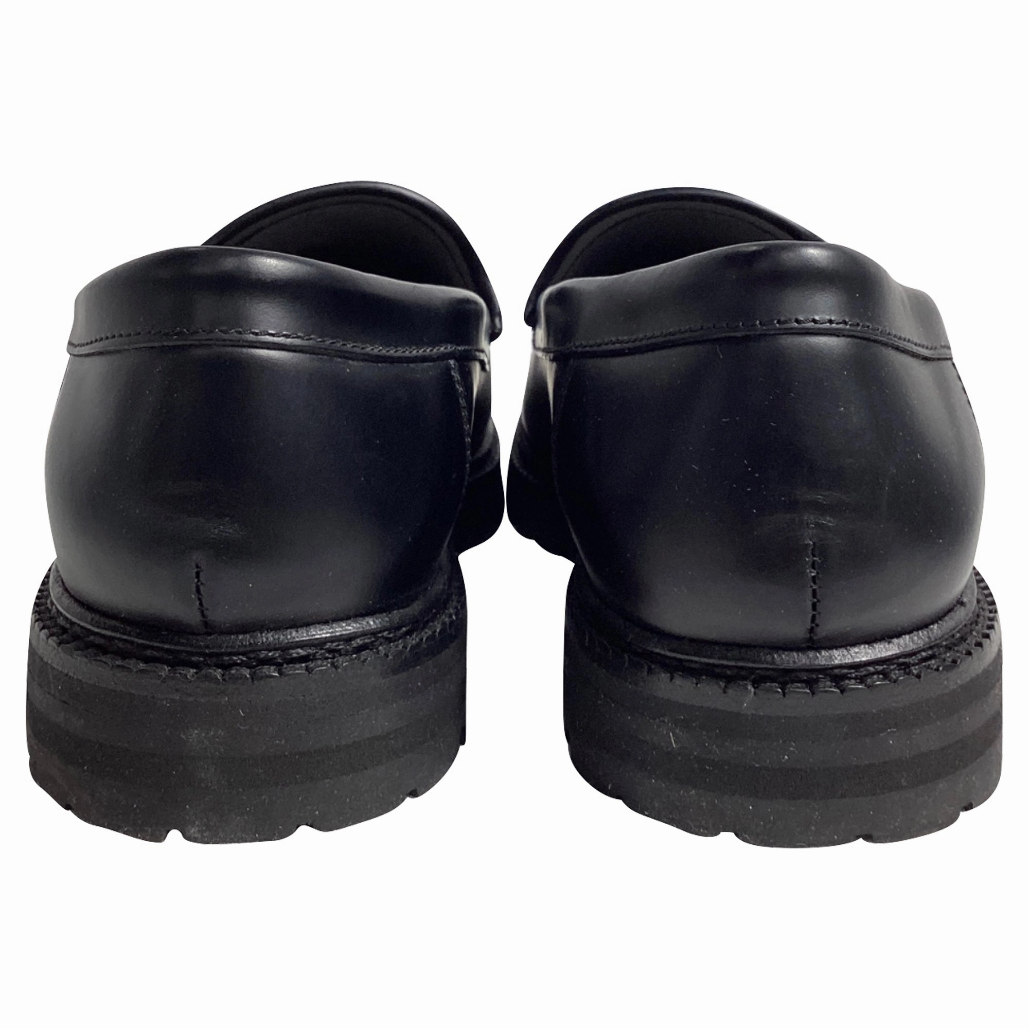 Manolo Blahnik Dineralo Slip-On Loafers in Black Calf Leather Ivy Loafers