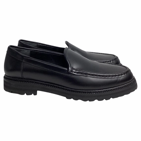 Manolo Blahnik Dineralo Slip-On Loafers in Black Calf Leather Huckberry Loafers