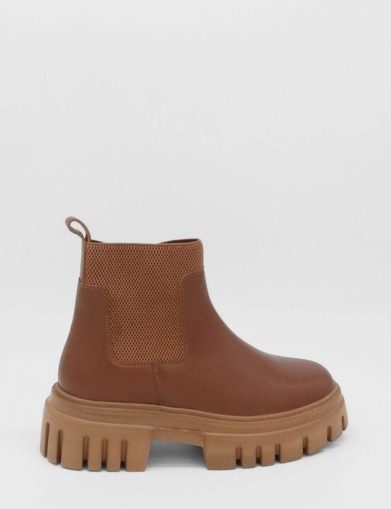 Chelsea Boots Heeled Agora platform chelsea boots in brown leather womens shoes