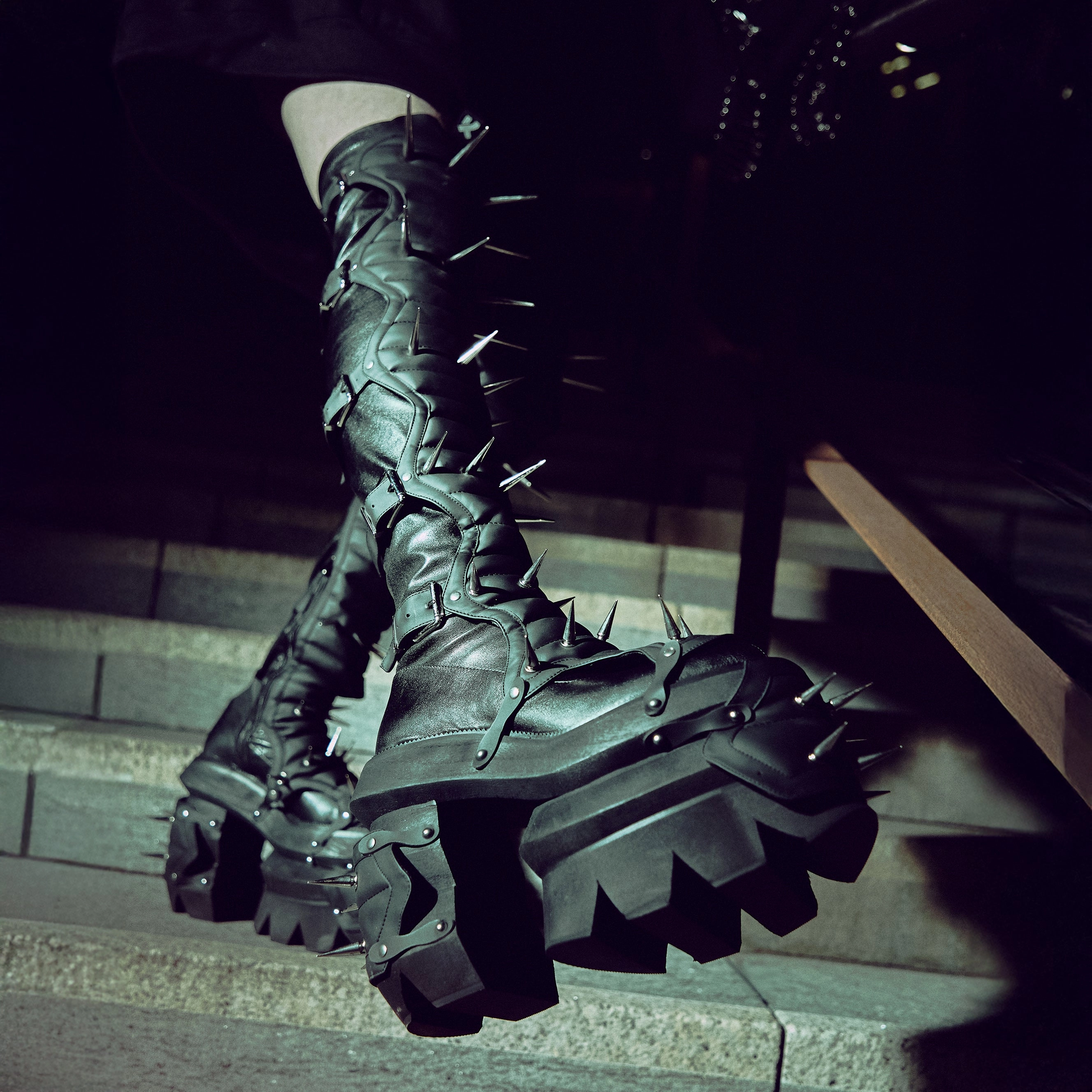 Full Zip Knee High Boots The Joker Subway Scene Boots