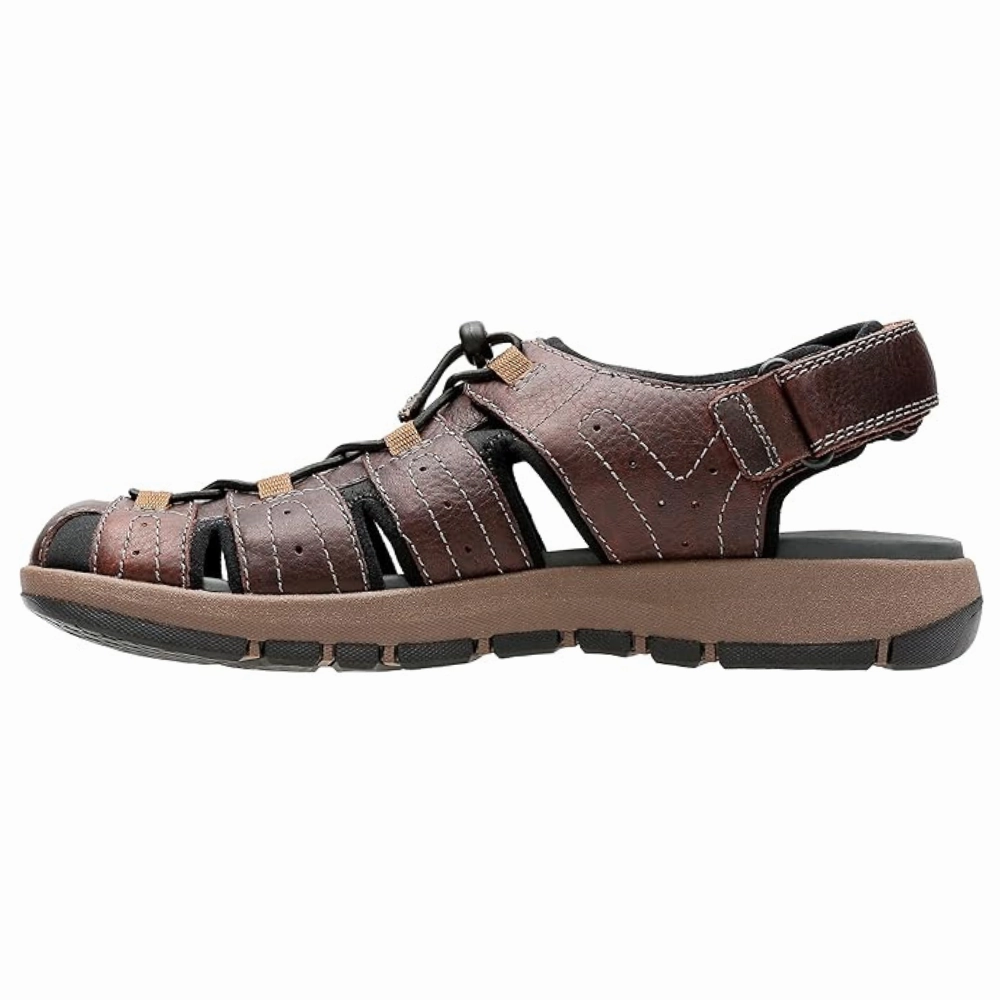 Clarks Brixby Cove Dark Brown Leather Sandal (Men's) Tory Miller Sandals