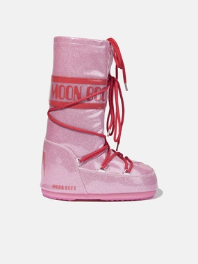 Snow Boots Marshalls Moon Boot Girls Icon Glitter Snow Boots in Pink