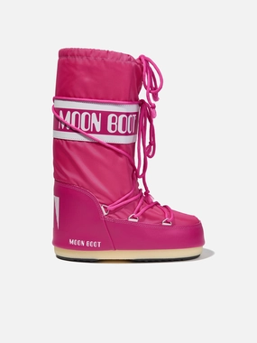 Moon Boot Girls Icon Nylon Snow Boots in Pink Snow Boots Rental