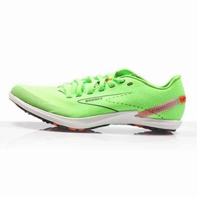 Brooks Draft XC Unisex Cross Country Running Spike - Green Gecko/Red Orange/White Running Shoes Discount Code