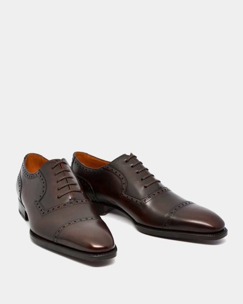 Museum Brown Cap Toe Brogue Oxford Shoe Balin-oxford Lug Sole Oxfords