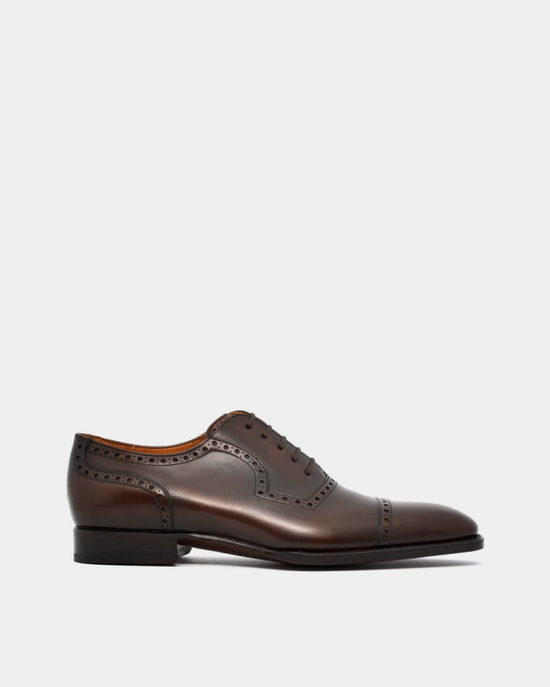 Museum Brown Cap Toe Brogue Oxford Shoe Parkway Leather Oxfords